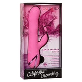 California Dreaming Santa Barbara Surfer Pink Silicone Massager with 10 Vibration Modes and 3 Rippling Speeds, USB Rechargeable and Waterproof VIBRATORS-RABBIT